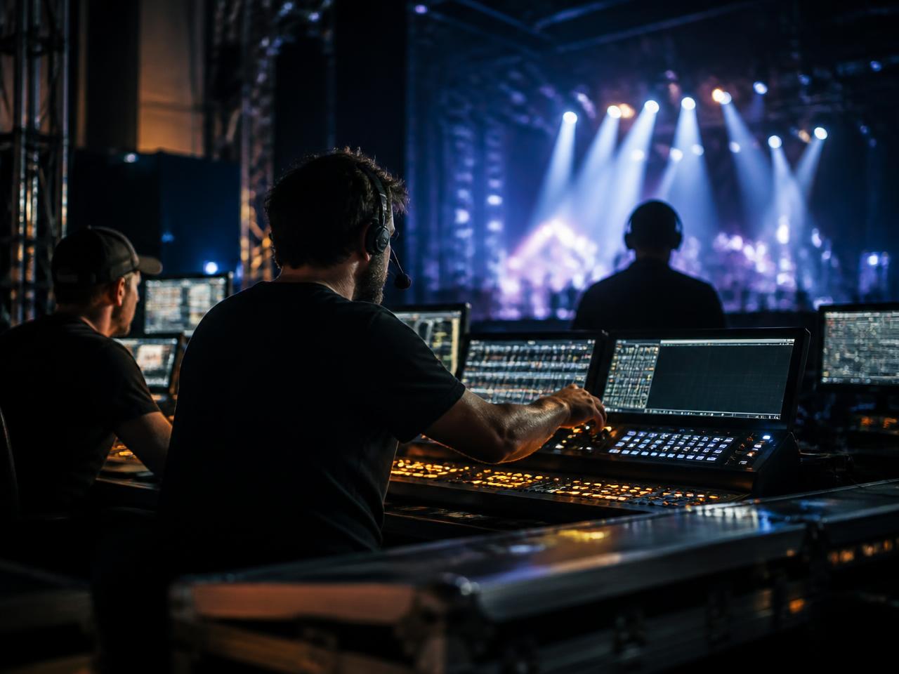 Technical crew operating event equipment