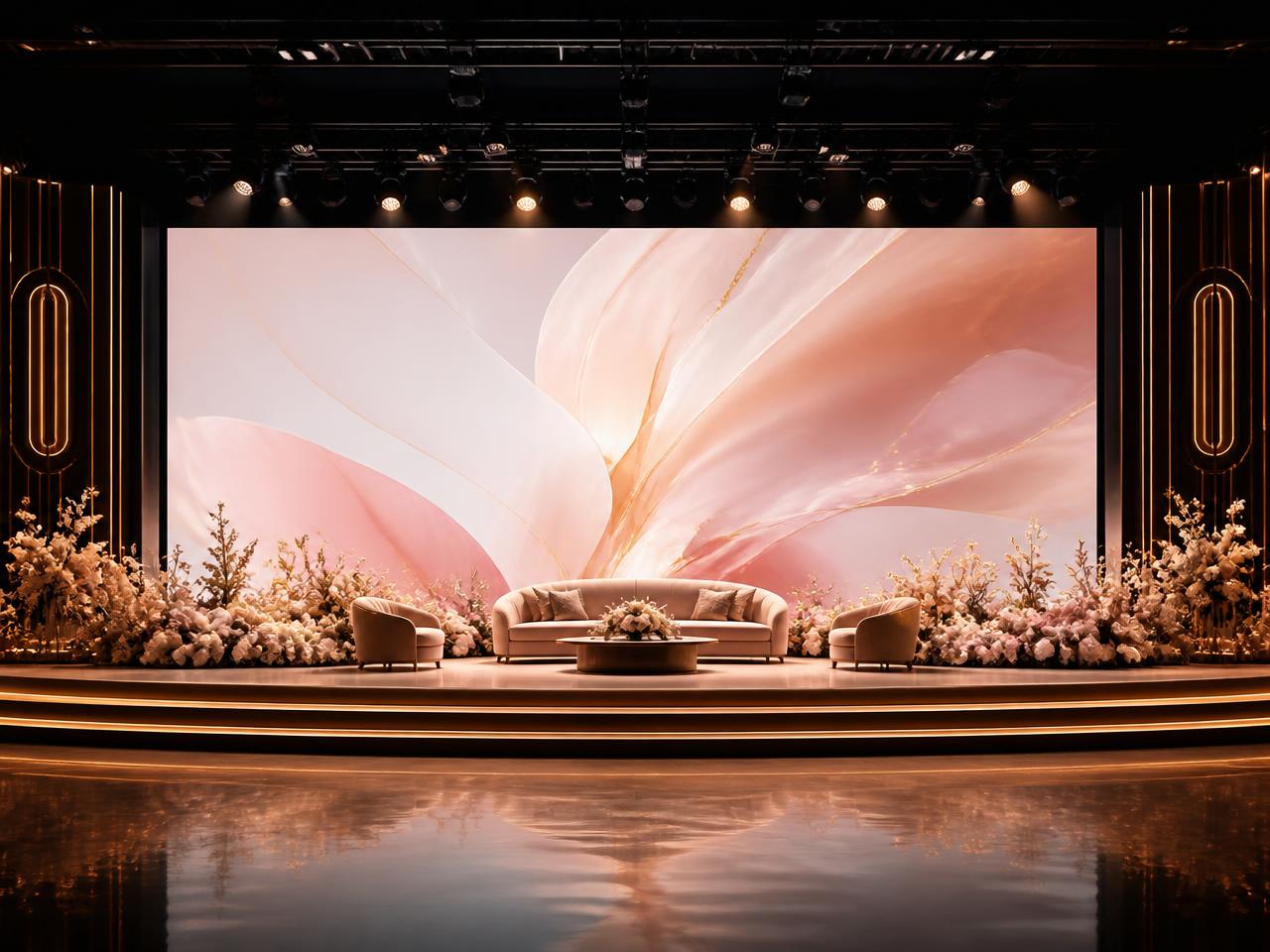 LED screen at a wedding celebration